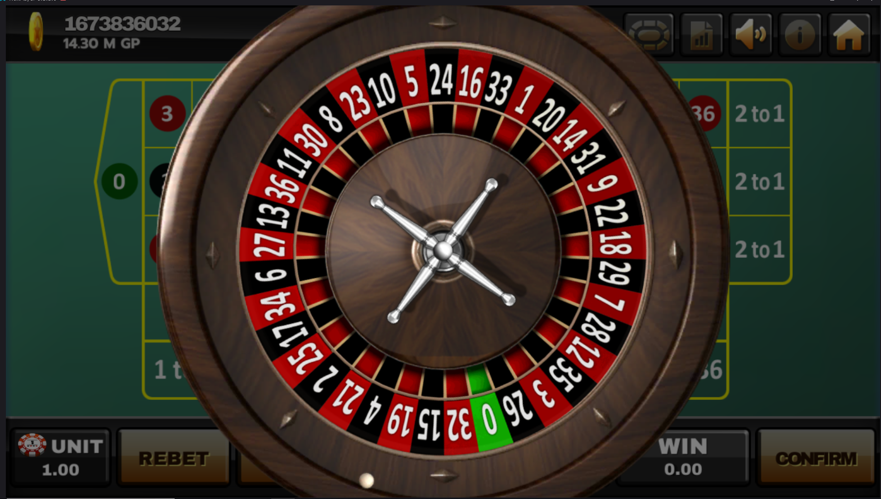 roulette with track high slot